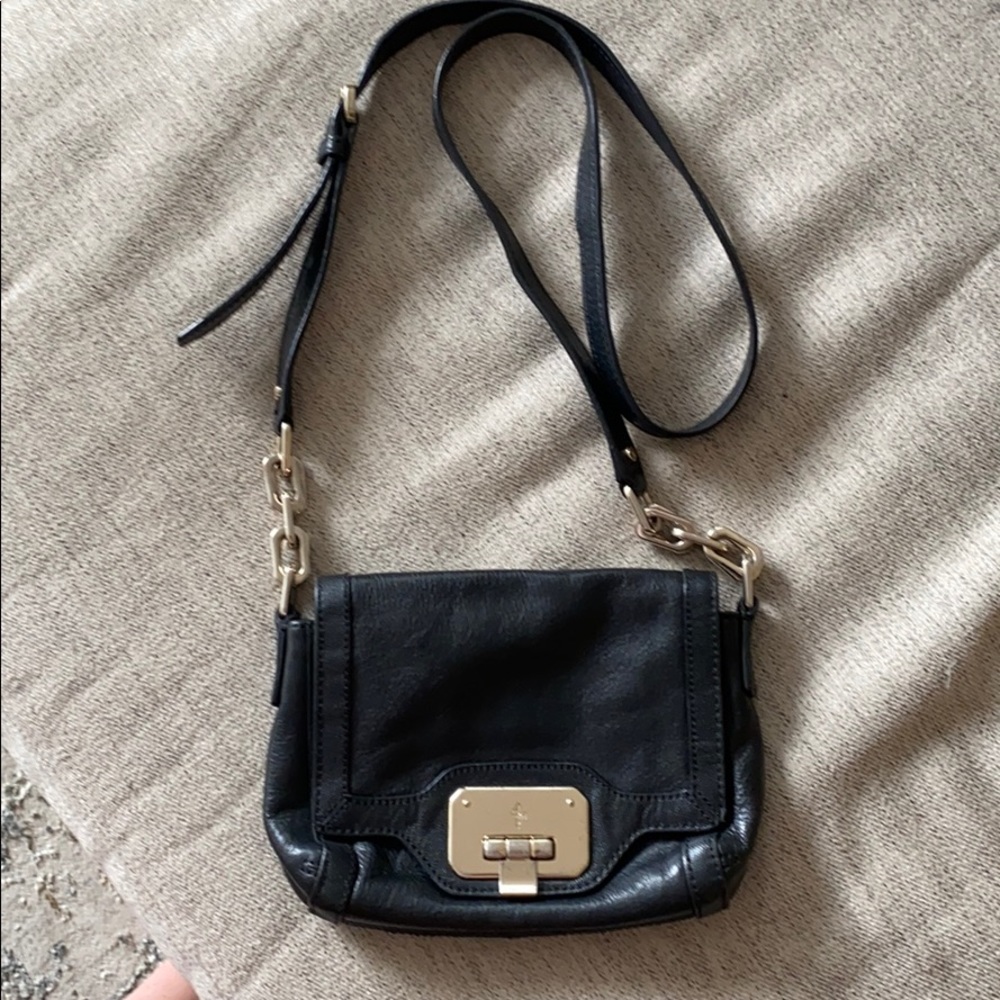 Black Leather Cole Haan Crossbody Bag